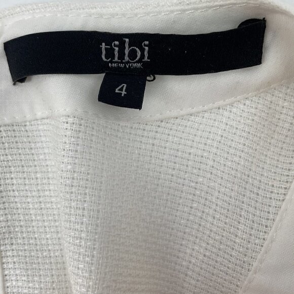 Tibi Revolve Blanket Stripe Dress In Pale Blush Linen Blend Preppy Barbie Sz 4 - Picture 7 of 15